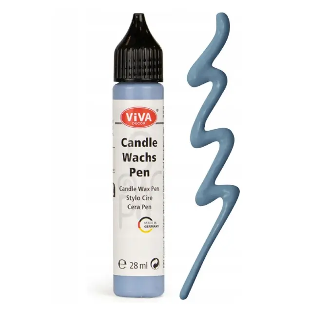 Candle Wax Pen Viva Decor, χρώμα-στυλό για διακόσμηση κεριών 28ml, Μπλε γκρι