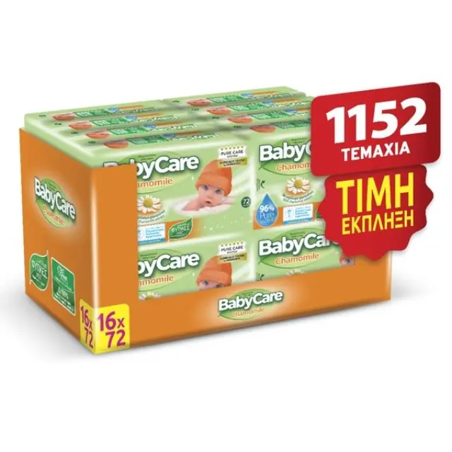 Babycare Chamomile Μωρομάντηλα με Χαμομήλι 16x72τμχ