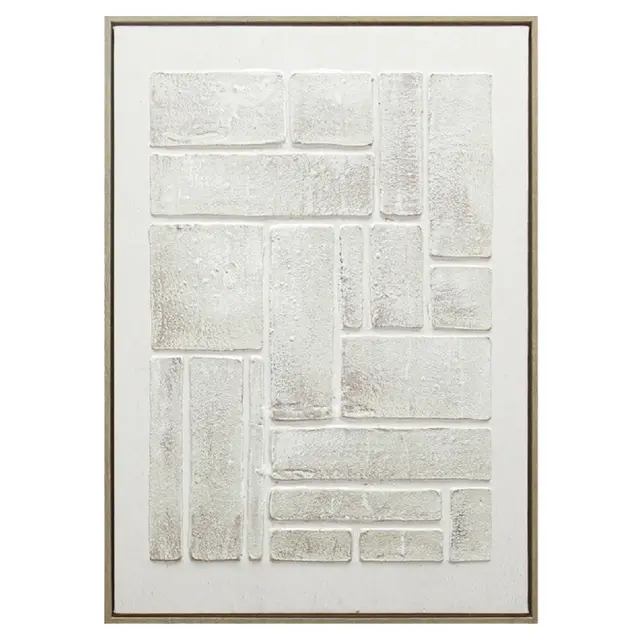 Πίνακας χειροποίητος σε καμβά λευκός 50x3x70cm Espiel FAL328