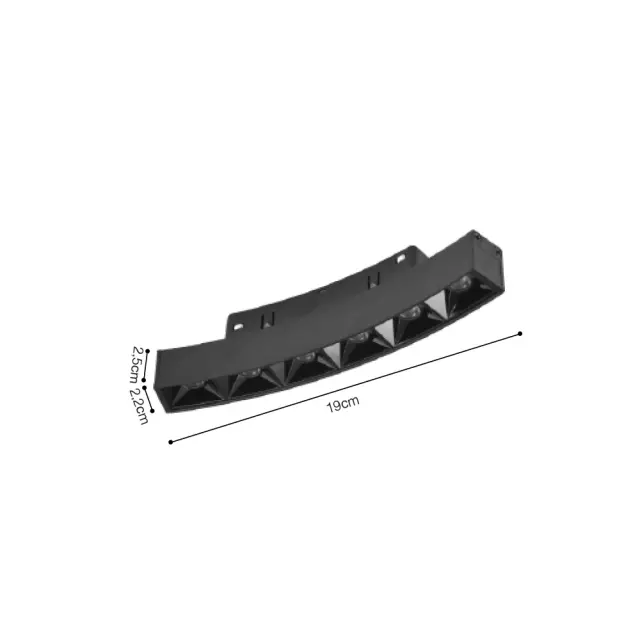 Inlight Γραμμικό φωτιστικό LED 6W 3CCT για Curved μαγνητική ράγα σε μαύρη απόχρωση D:19x2,2x2,5cm (TMC0031-Black) 3
