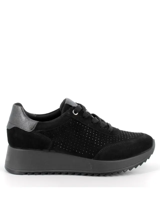 Imac Sneakers Γυναικείο δέρμα Nubuck Μαύρο IMA/858220 NERO 3