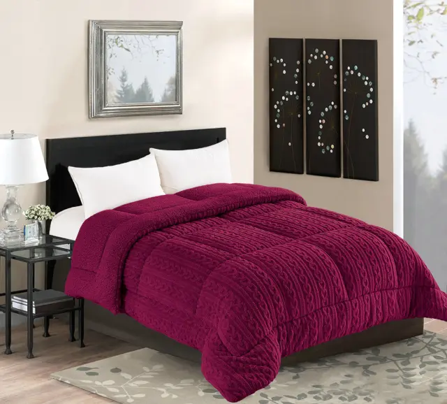 Κουβερτοπάπλωμα Υπέρδιπλο 220x240 Braid Μπορντό Silk Fashion