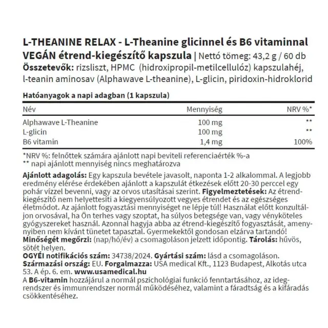 USA medical L-Theanine Relax 2