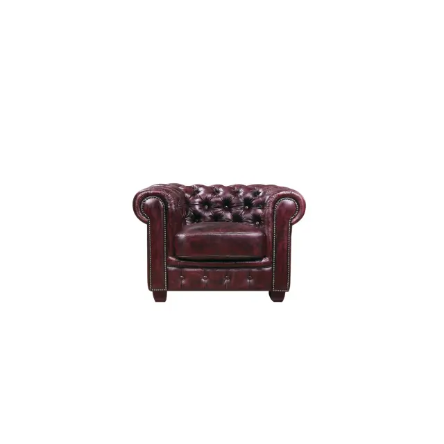 Πολυθρόνα CHESTERFIELD Antique/Red Δέρμα 689cm103x92x72cm