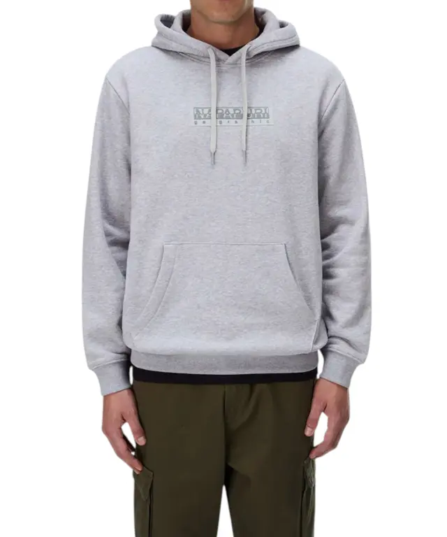 Napapijri - Ανδρικό Φούτερ Με Κουκούλα B-Box Logo NP0A8BLT-795 Γκρι - S