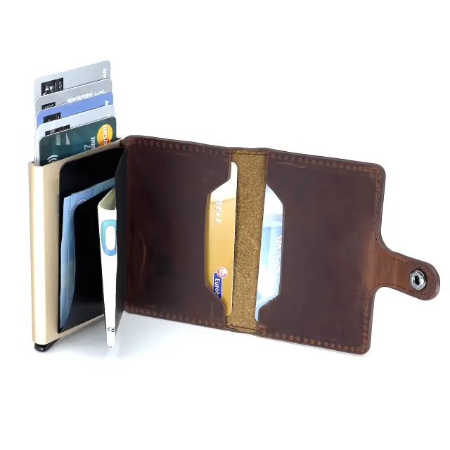 Δερμάτινο Πορτοφόλι Χρώμα Cognac RFID 3