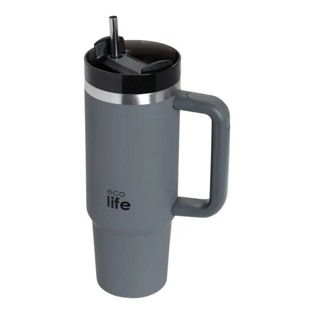Ecolife®- Ανακυκλώσιμο Handled Tumbler Θερμός BPA Free 900ml Junior Grey. (33-BO-5011)