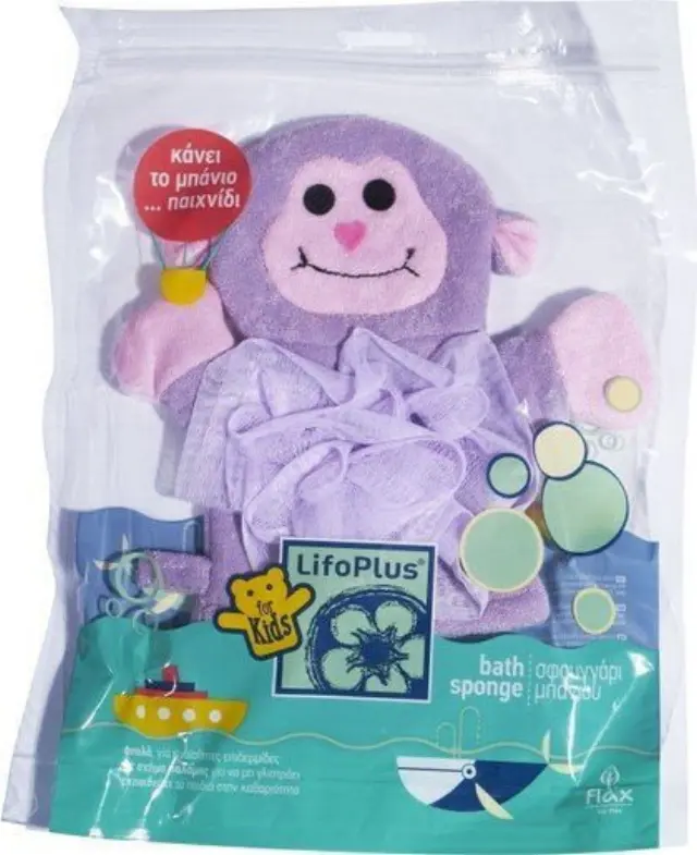 Lifoplus For Kids Bath Sponge Παιδικό Σφουγγάρι Μπάνιου Μαϊμουδάκι 1τμχ