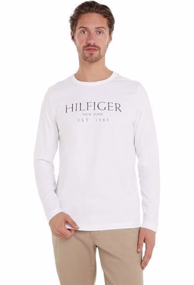 Tommy Hilfiger Ανδρική Μπλούζα Μακρυμάνικη Λευκή Άσπρο - XXL