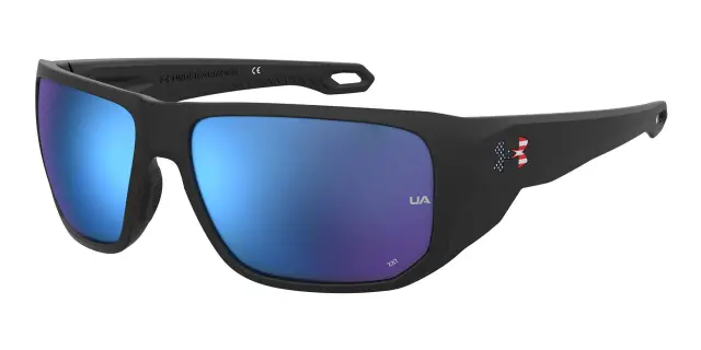 Under Armour Γυαλιά Ηλίου με Μαύρο Κοκκάλινο Σκελετό και Μπλε Καθρέφτη Φακό UA Attack 2 SDK/W1