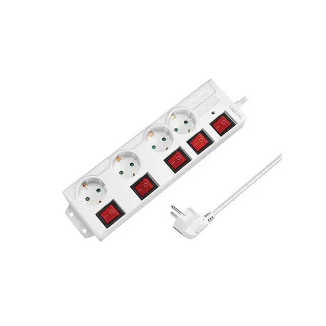 LogiLink Power Strip 4-Socket 1.5m White (LPS252)