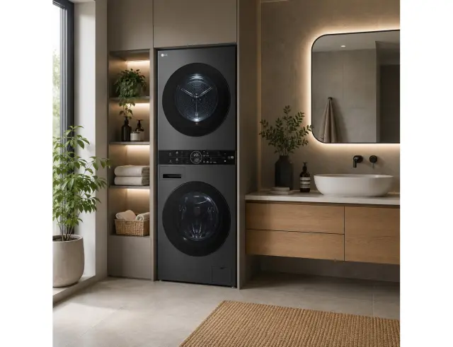 Πλυντήριο (12kg) + Στεγνωτήριο (10kg) Ρούχων LG WashTower WT1210BBF με Wi-Fi, 1400rpm και ενεργειακή κλάση A & C WT1210BBF