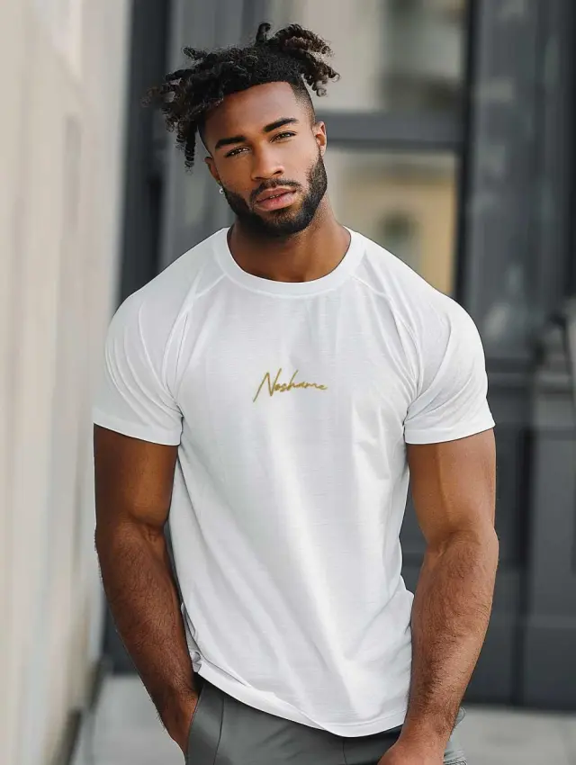 T-shirt Noshame® Λευκό με χρυσό τύπωμα - 112553 - XXL