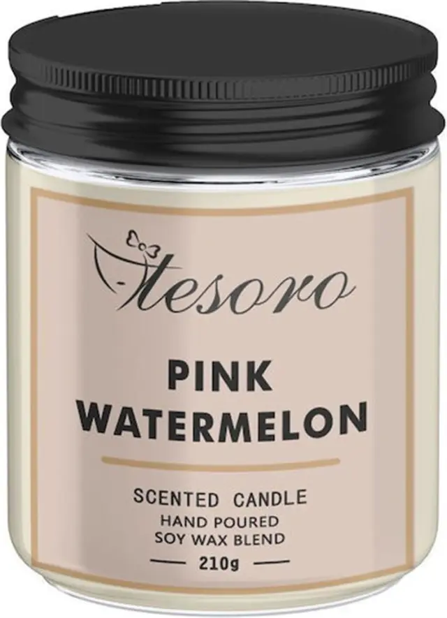 Αρωματικό Κερί σε Βάζο με Άρωμα Pink Watermelon 210gr / 582356 (Tesoro)