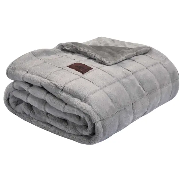 Κουβερτοπάπλωμα υπέρδιπλο faux fur-flannel 220x240cm γκρι Greenwich Polo Club 3452 3