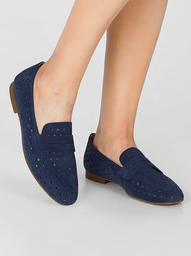Gabor Μοκασίνια-Loafers Γυναικείο δέρμα Nubuck Μπλέ GAB/65219 16-BLUE 2