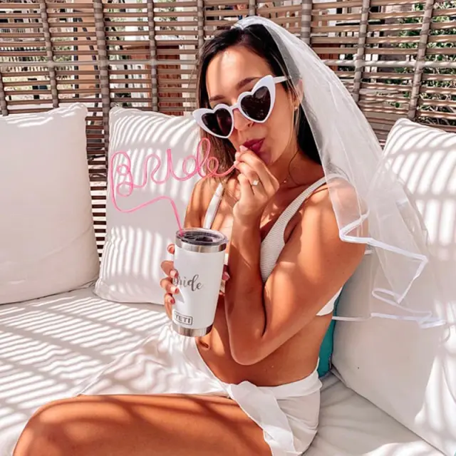 Καλαμάκι ροζ Bride 25cm*28cm OEM για μπάτσελορ πάρτυ