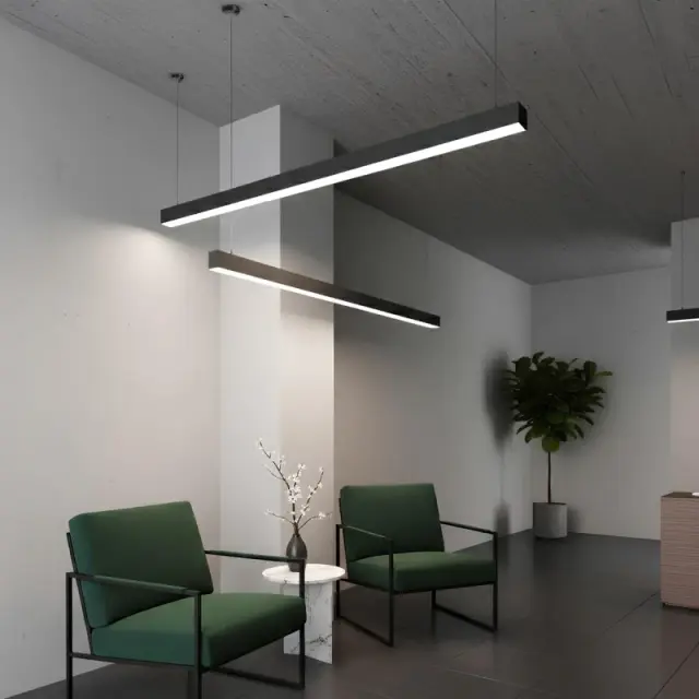 ORION LED Κρεμαστό Γραμμικό Φωτιστικό Οροφής 72W CCT με Χειριστήριο Μαύρο KLV-101-0362