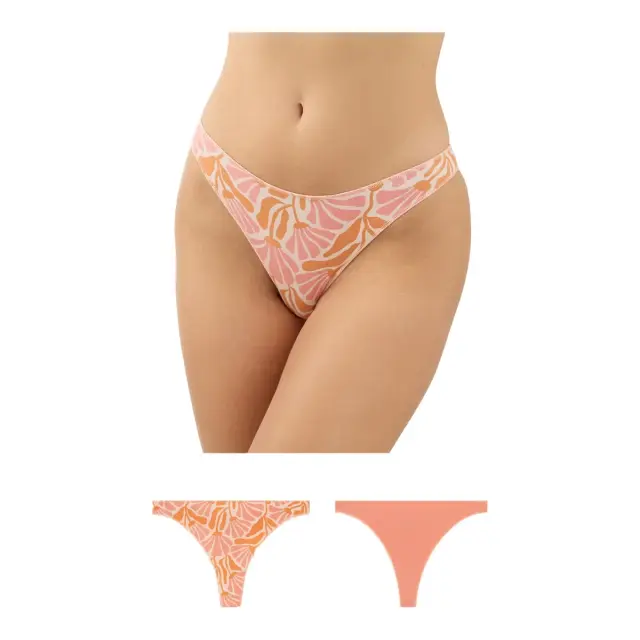 Minerva Γυναικείο String Modal Fimelle - Διπλό Πακέτο, Χρώμα Coral-Coral