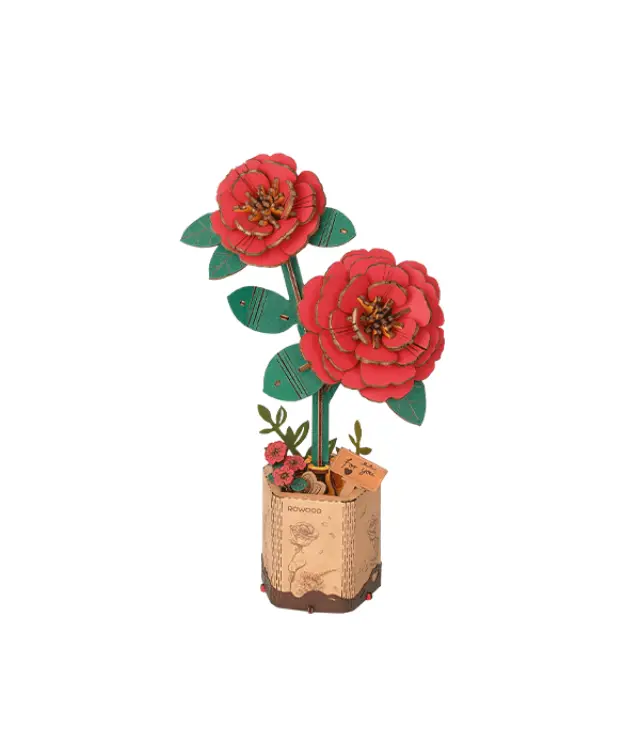 Robotime Wooden Bloom Craft Red Camellia TW031