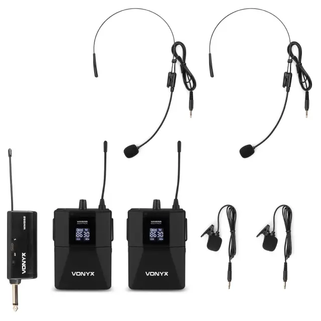 VONYX WM552B ΔΙΠΛΟ ΑΣΥΡΜΑΤΟ ΜΙΚΡΟΦΩΝΟ ΚΕΦΑΛΗΣ - ΠΕΤΟΥ PLUG & PLAY