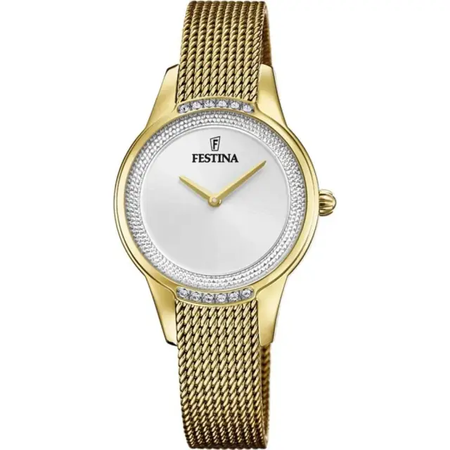 Festina Mademoiselle F20495/1 Γυναικείο Ρολόι Χρυσό με Κρύσταλλα