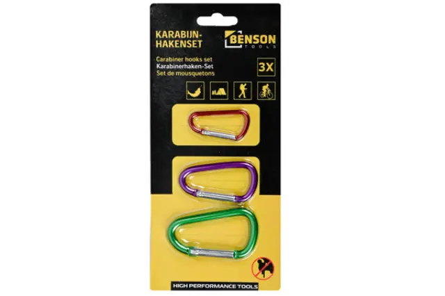 Carabiner hooks set 3 pieces key ring