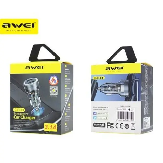 Φορτιστής αναπτήρα αυτοκινήτου - Quick Charger - C833 - AWEI - 004046 2