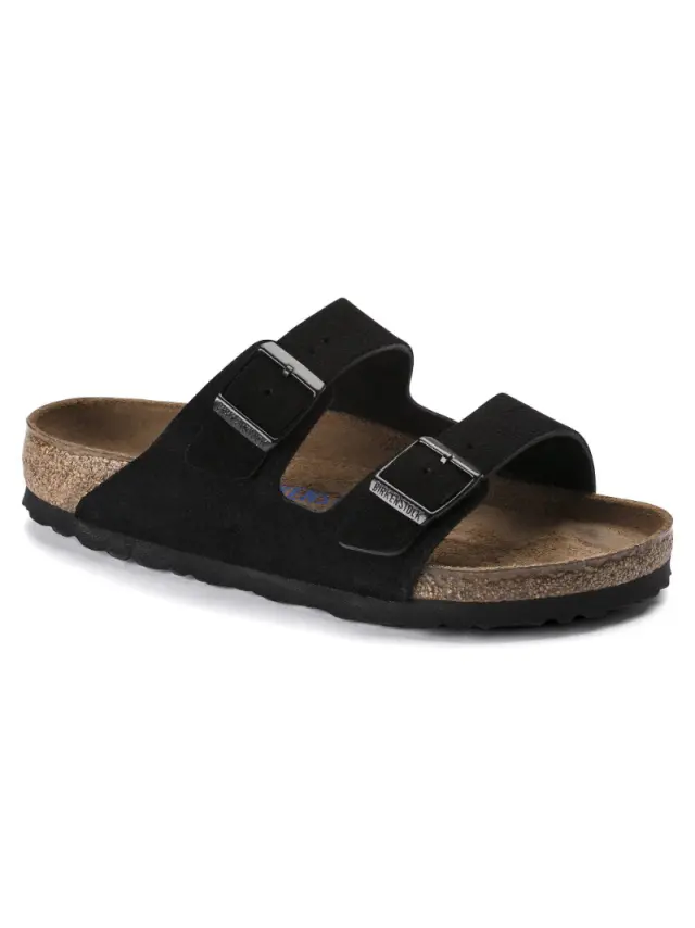 Birkenstock Πέδιλα Unisex δέρμα suede Μαύρο BIR/ARIZONA SOFT 951321 BLACK 2