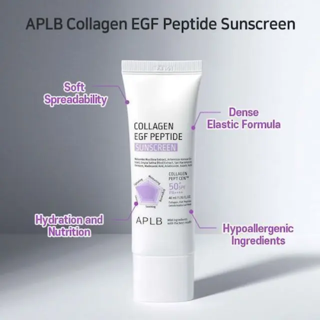 APLB Collagen EGF Peptide Sunscreen SPF50+ PA++++ Αντηλιακή Κρέμα με Αντιγηραντική Δράση 40ml 3
