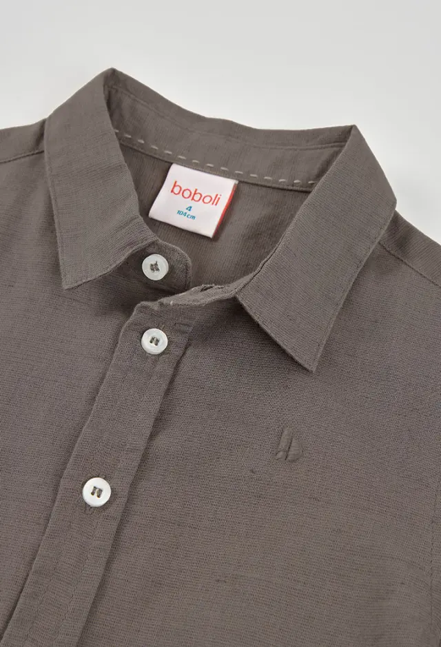 Boboli Linen πουκάμισο μακρυμάνικο για αγόρι 873019-7456 3