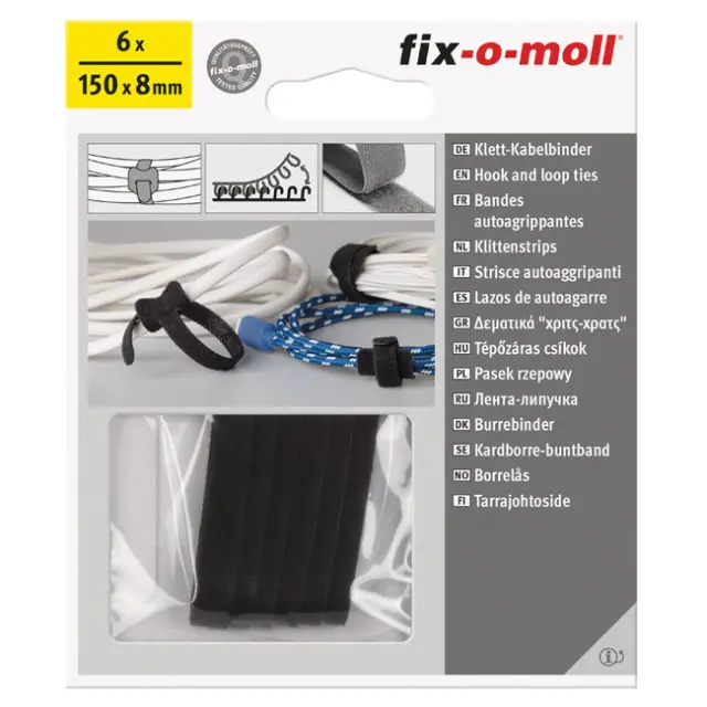 Δεματικό Hook+Loop Μαύρο 15cm 8mm 6Τμχ 2