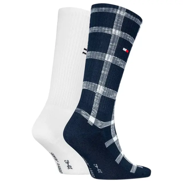 Tommy Hilfiger Ανδρικές Κάλτσες Tartan - 2 Ζεύγη, Χρώμα Σκούρο Μπλε 2