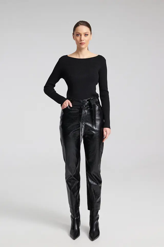 Faux Leather Pants CAZELLE TROUSERS - XS