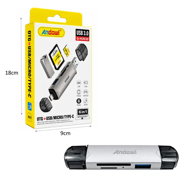 Andowl Πολυλειτουργικός Αντάπτορας OTG 6 σε 1 USB 3.0 Q-HU630 - USB 3.0 Adapter 0751296 3
