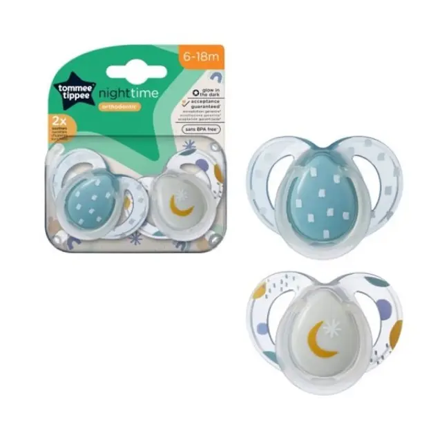 Tommee Tippee Night Time Πιπίλες (6-18 μηνών) 2pcs