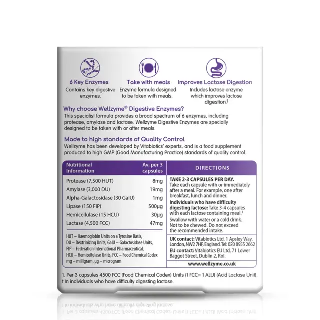 Vitabiotics Wellzyme Digestive Enzymes 2