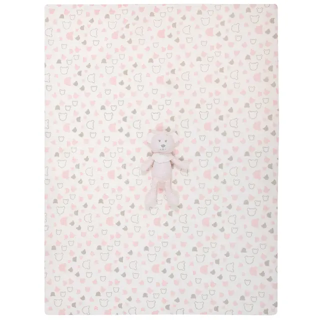 Κουβέρτα Αγκαλιάς 75x100 Με Παιχνίδι Essential Greenwich Polo Club 8855 White-Pink 100% βαμβακερό 2