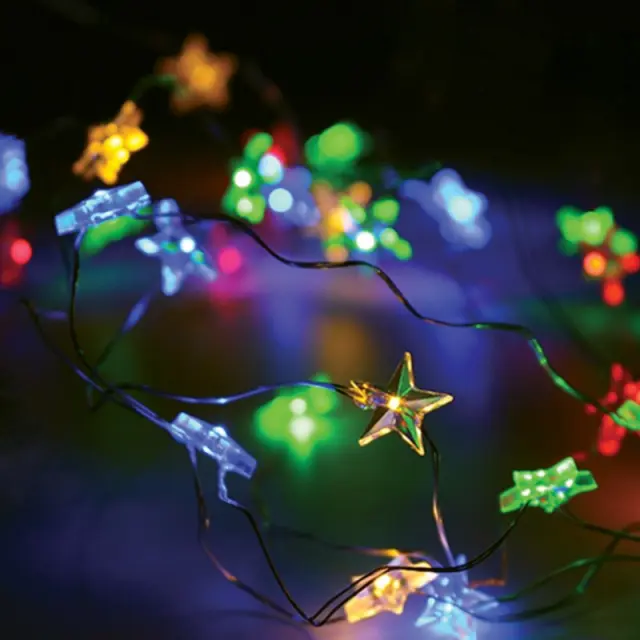 AcaLight Offer ΛΑΜΠΑΚΙΑ ΔΙΑΚΟΣΜΗΤΙΚΑ ΣΧΕΔΙΟ ΑΣΤΕΡΙΑ 20 LED 1.2W RGBY ΑΣΗΜΙ ΚΑΛΩΔΙΟ ΧΑΛΚΟΥ ΚΑΙ ΜΠΑΤΑΡΙΑ 2xAA IP20 2m+100mm