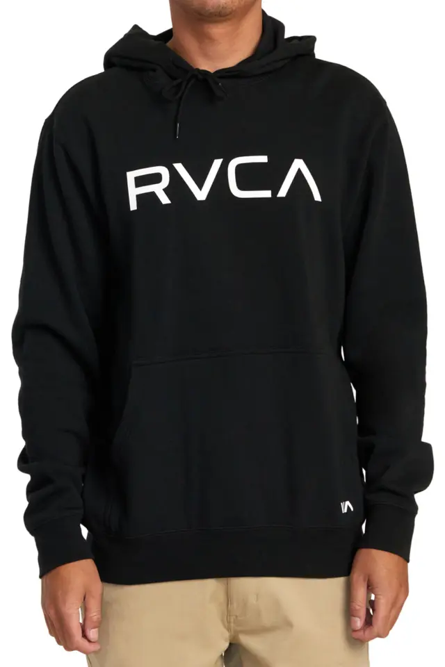 RVCA Big Logo Φούτερ με Κουκούλα Ανδρικό Μαύρο Black - L
