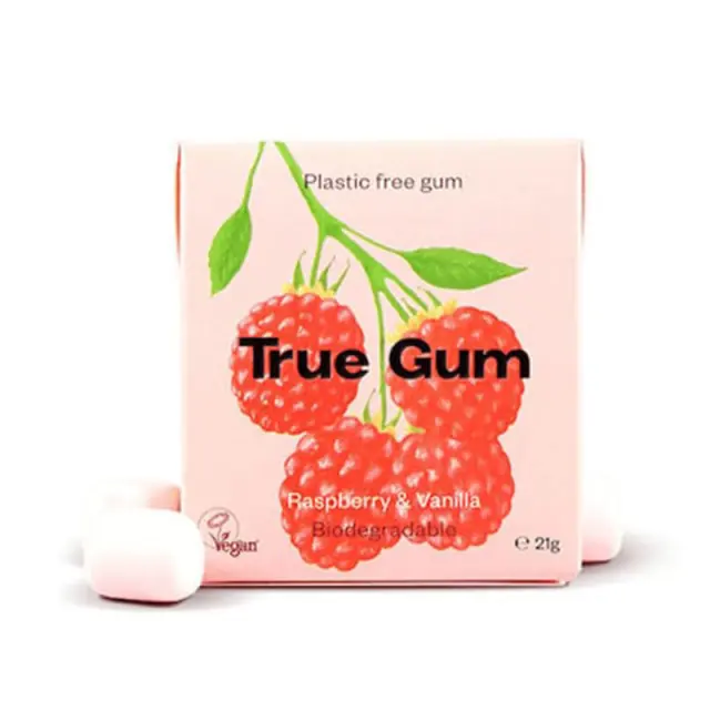 True Gum Raspberry + Vanilla Τσίχλα με Γεύση Βατόμουρο + Βανίλια, 21g