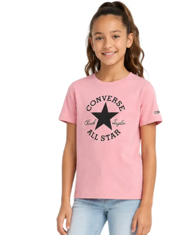 Converse - Παιδική Μπλούζα T-Shirt για Κορίτσια 4CH526-AI4 Ροζ - 12 ετών