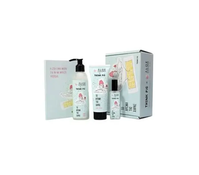 Aloe+Colors Gift Box Το Άρωμα Της Χαράς Hand Wash 200ml & Hand Cream 80ml & Eau De Toilette 30ml & Δώρο Σημειωματάριο Think Pig