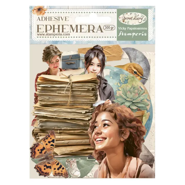 Αυτοκόλλητα Die Cuts-Ephemera Stamperia, Secret Diary