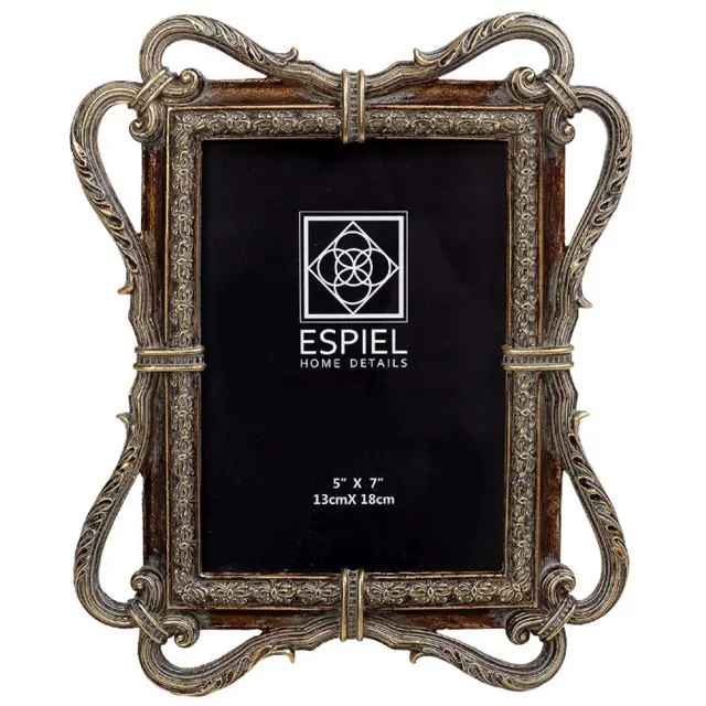 Κορνίζα πολυρεζίνης χρυσή αντικέ 19,8x1,8x24,3cm Espiel ZEK331