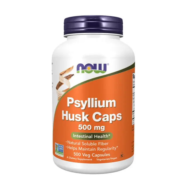 Now Foods Psyllium Husk 500 mg 500 Veg Capsules