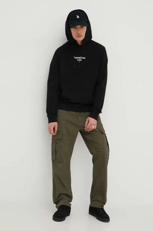 Tommy Hilfiger - Ανδρικό Φούτερ με Κουκούλα DM0DM18610-BDS Μαύρο - 2XL 2