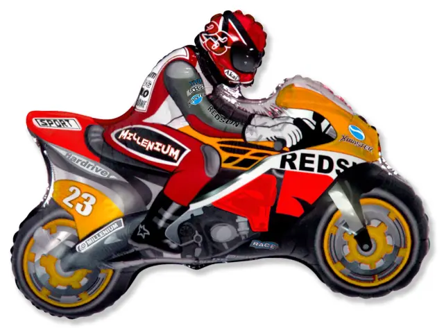 Μπαλόνι Φοιλ Σχήμα Moto Racing - Μοτοσικλέτα Πορτοκαλί /70 x 84 εκ - Ασυσκεύαστο