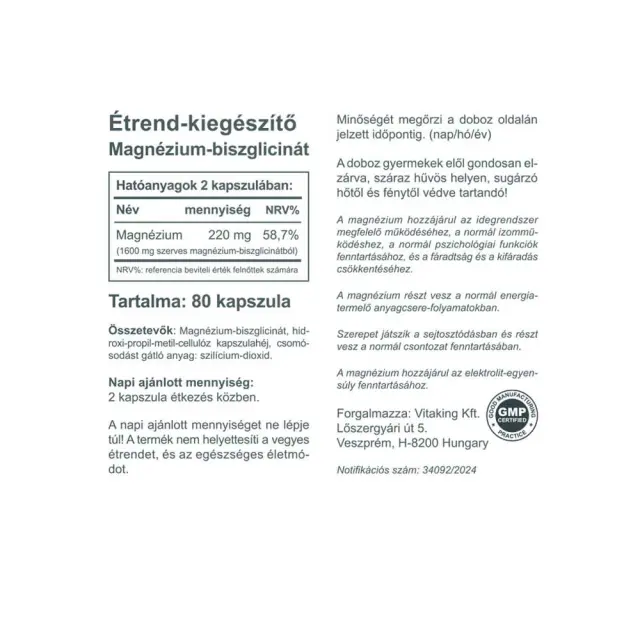 Vitaking Organic Magnesium Bisglycinate 2