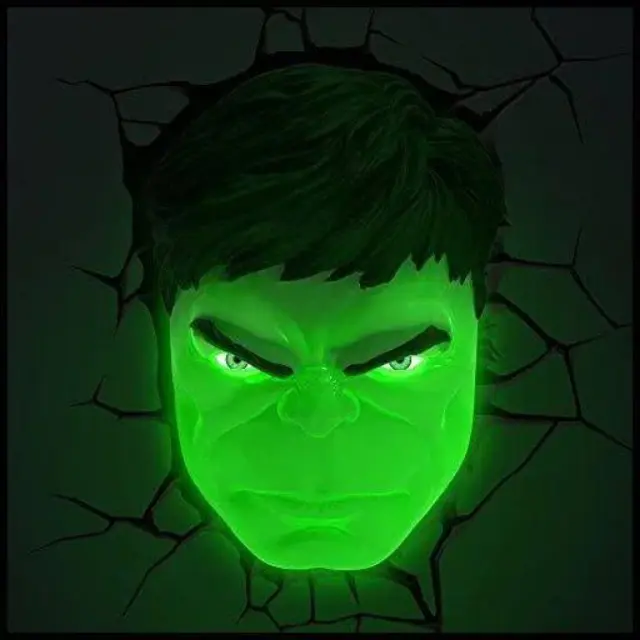 3D Light FX MARVEL Φωτιστικό Τοίχου- 3D Deco Light HULK FACE (3DL75193) 3